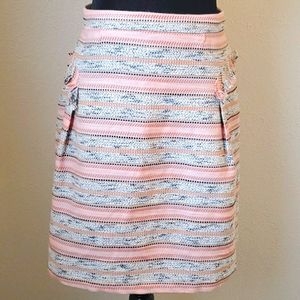 RO & DE striped peach and heathered grey skirt L